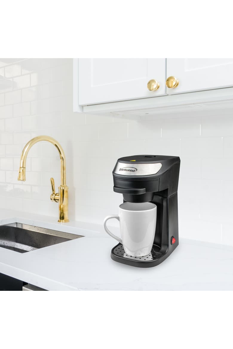 Single Serve Coffee Maker with Mug, Alternate, color, Black