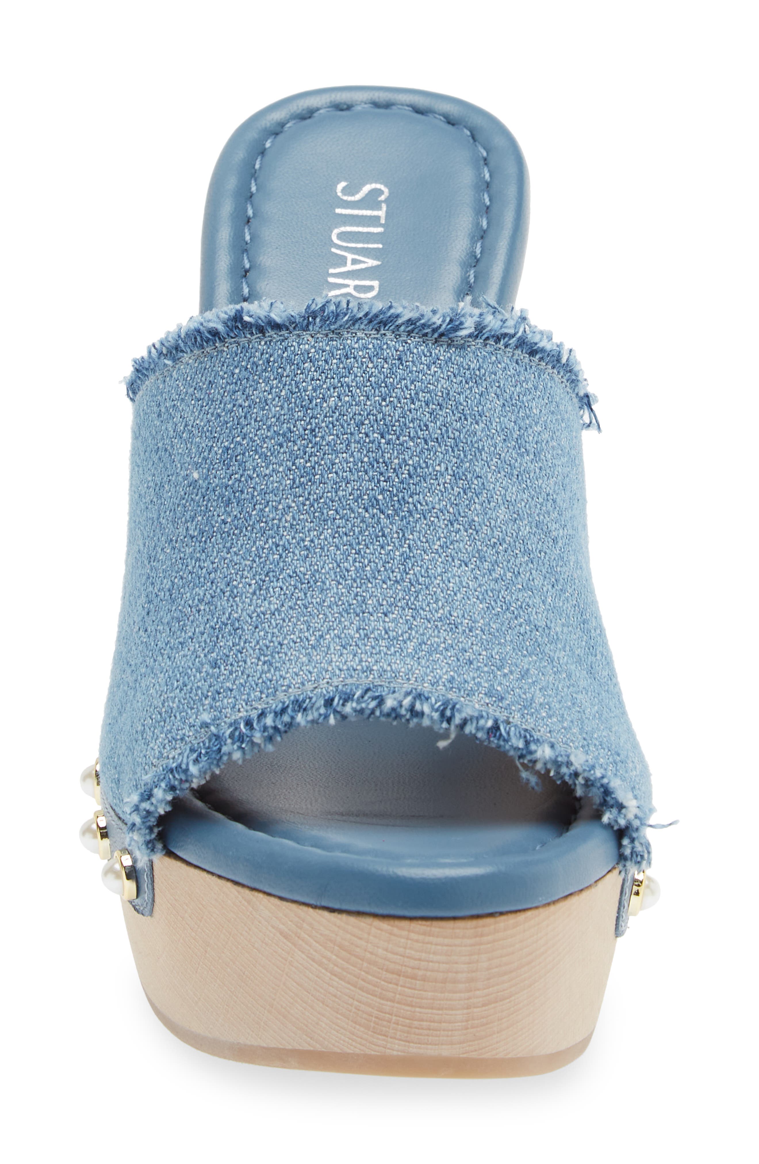 Stuart Weitzman Imitation Pearl Clog Sandal, Alternate, color, 