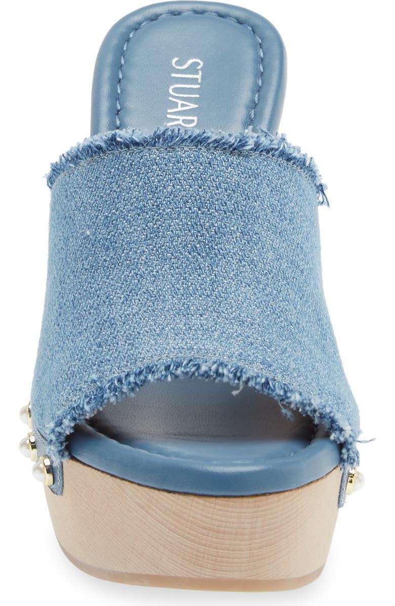 Stuart Weitzman Imitation Pearl Clog Sandal, Alternate, color,
