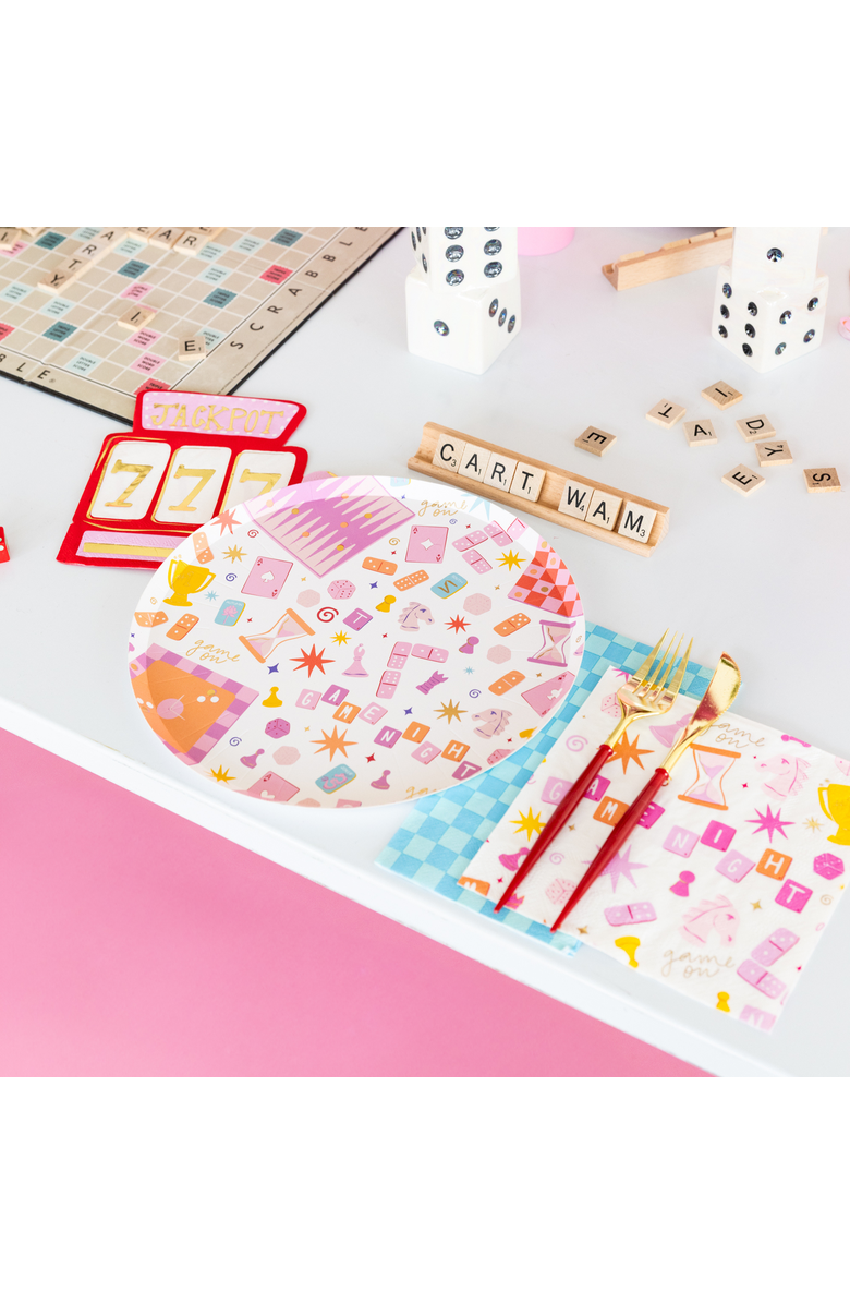 Jollity 
Co. Game Night Pattern Dinner Plates, Alternate, color, Assorted Pre-Pack