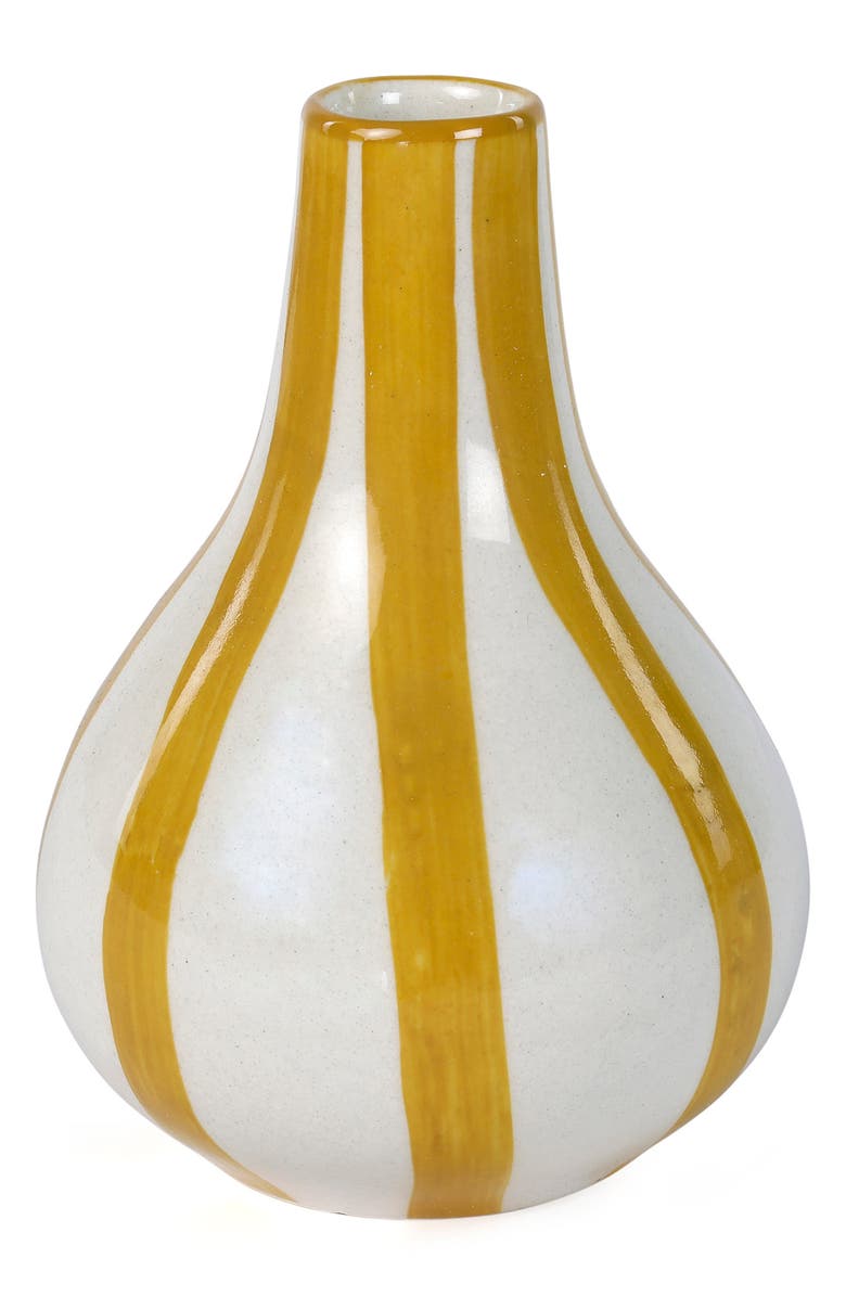 Casa Amarosa Stripe Bud Vase, Main, color, Yellow