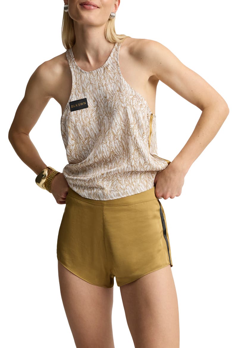 Feathers Bronze Short Pajamas Set, Alternate, color, Bronze