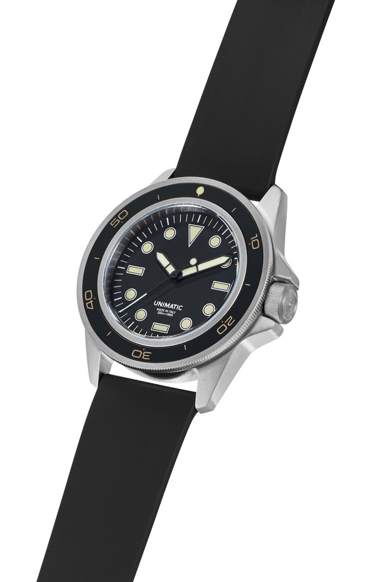 UNIMATIC Diving Heritage Diving Watch, 41.5mm, Alternate, color, Black