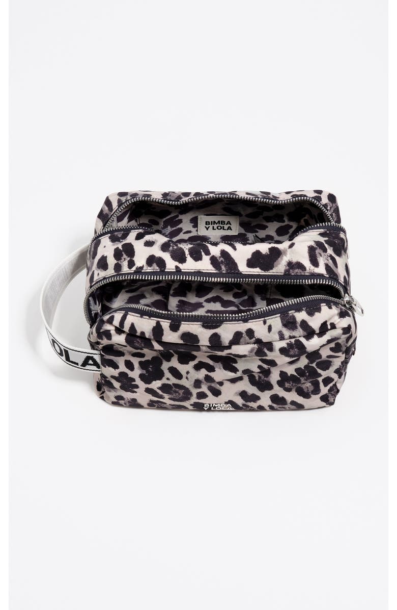 Bimba y Lola Leopard Print Nylon Make-Up Case, Alternate, color, Leopard Grey