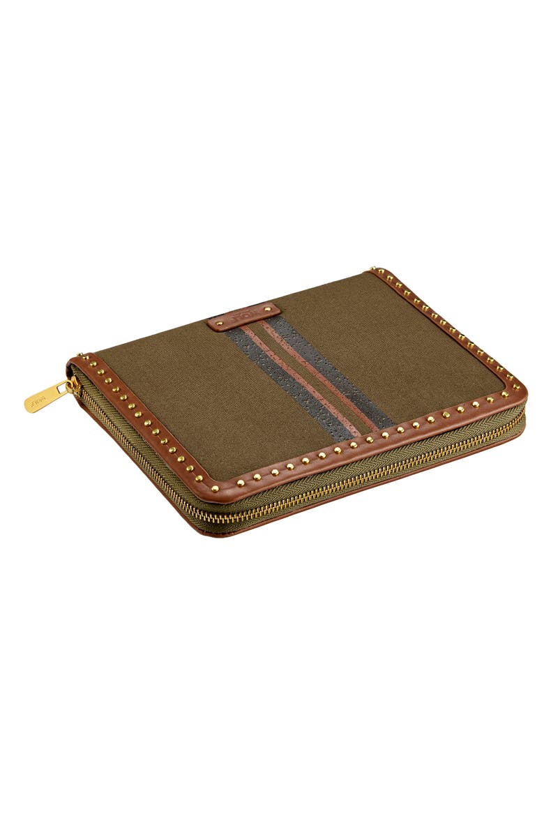 Ida Travel Zip Jewelry Portfolio, Alternate, color, Khaki
