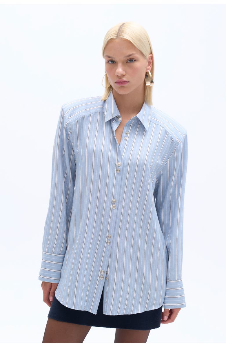 Nocturne Striped Shirt with Shoulder Pad, Main, color,