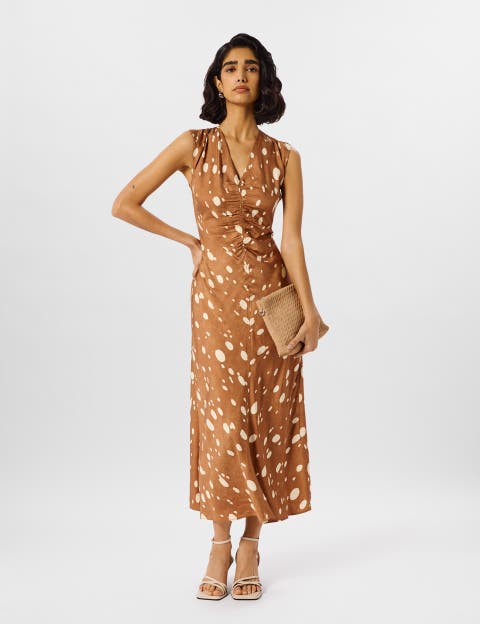 Deer Spot Viscose Midi Dress