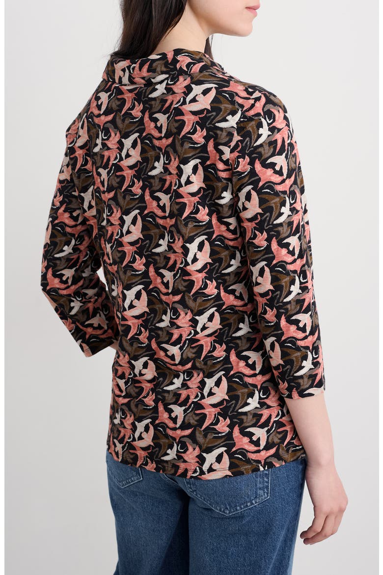 Wavecrest Print Organic Cotton Top, Alternate, color, SWOOPING BIRDS MIX