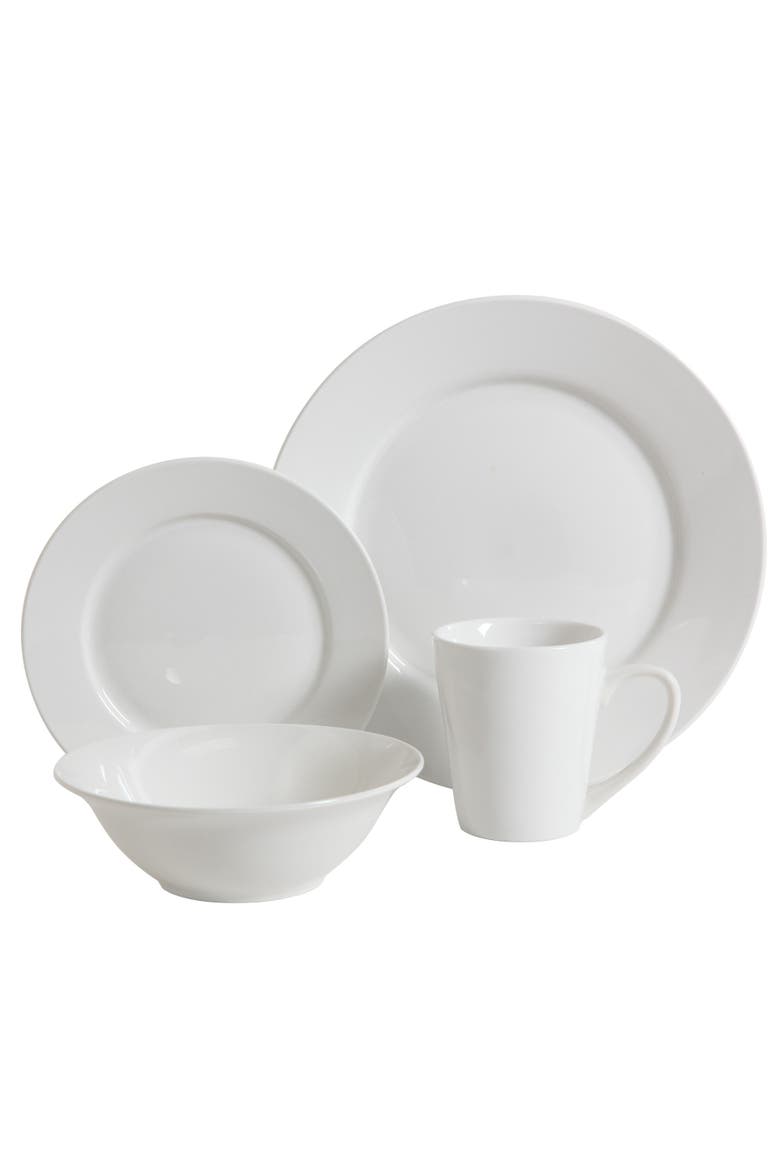 Noble Court 16-Piece Dinnerware Set, Alternate, color, White