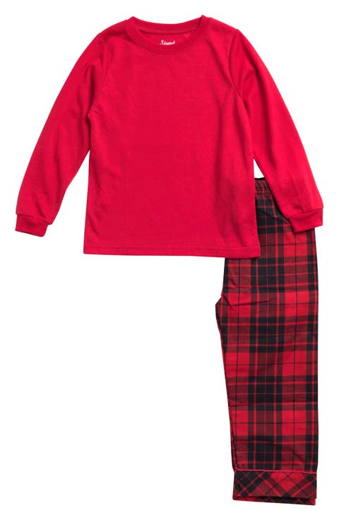 Kids Flannel Printed Holiday Pajama Set