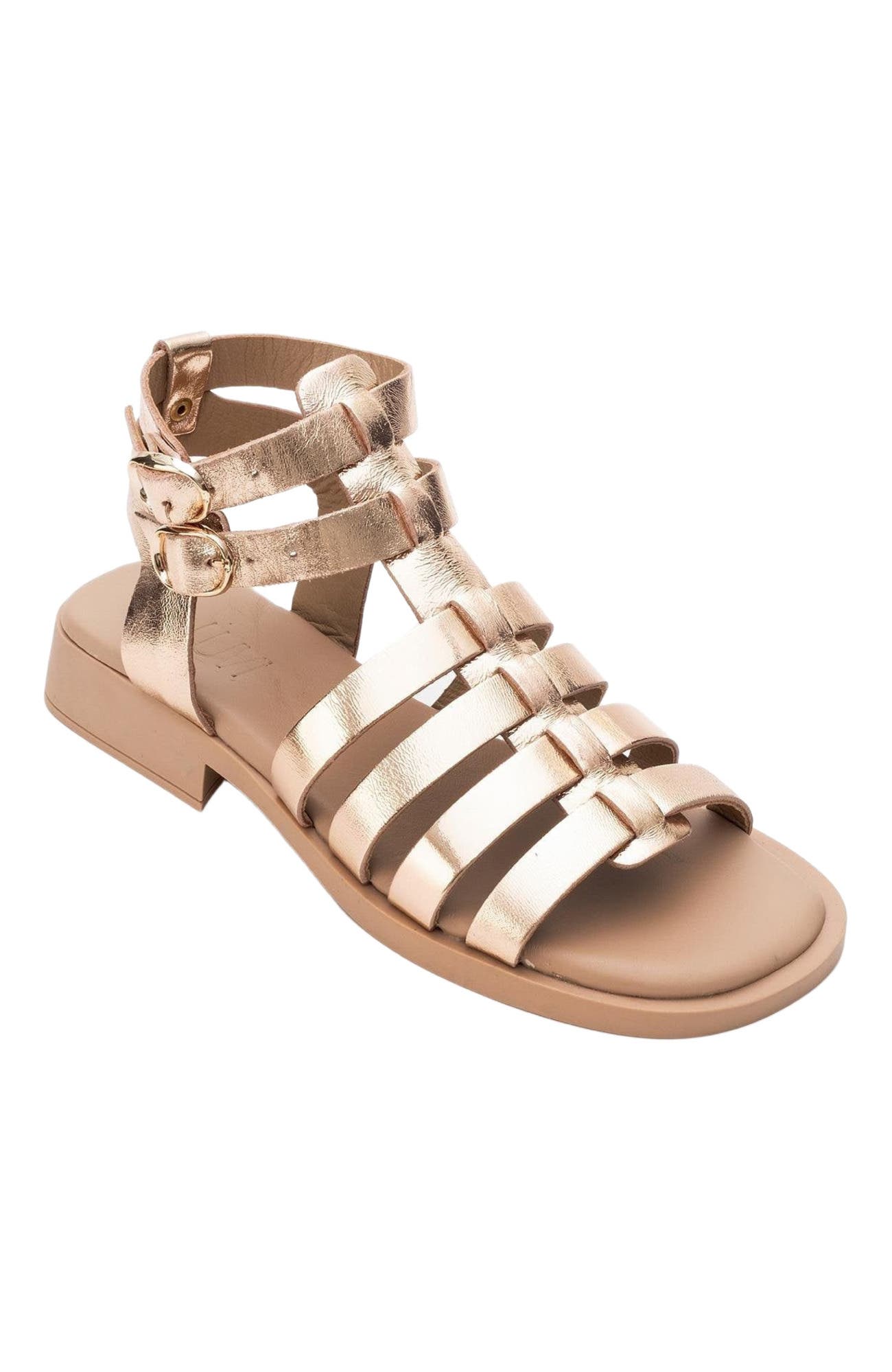 Forever & Always Shoes Frade Leather Sandal, Alternate, color, Rose Gold Leather
