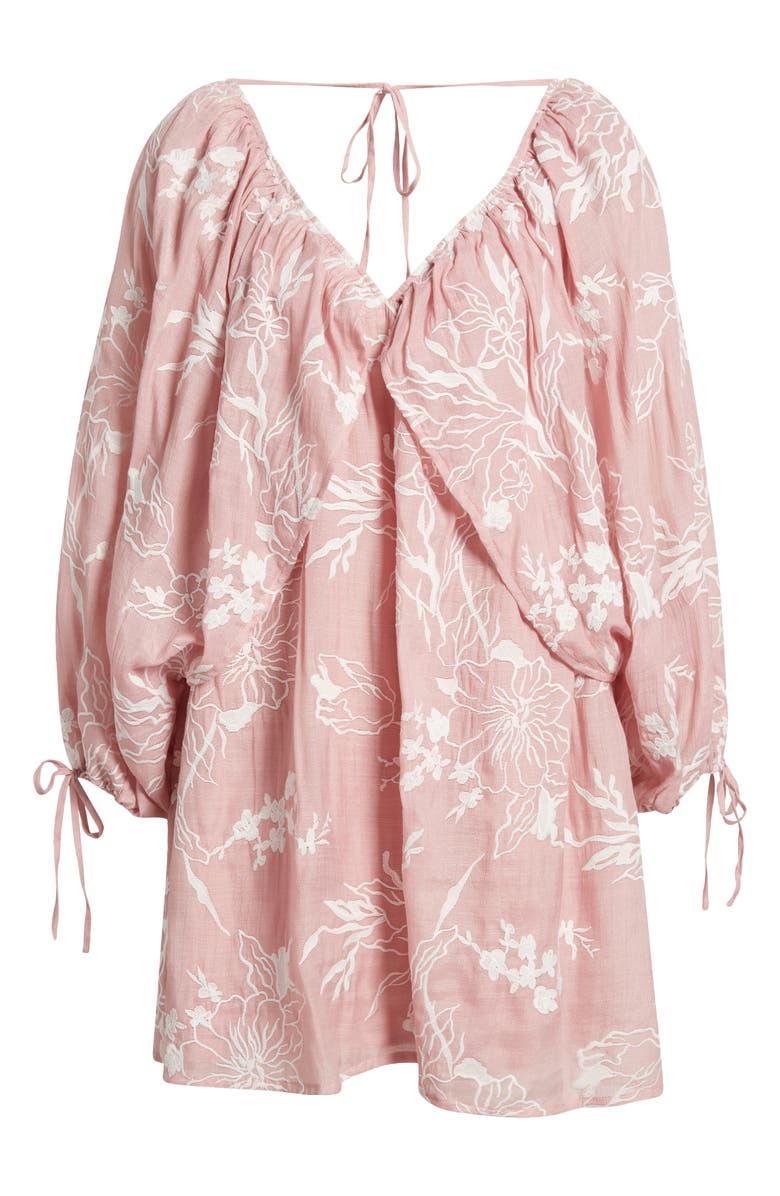 BTFL-life Cheryl Floral Long Sleeve Babydoll Minidress, Alternate, color, 