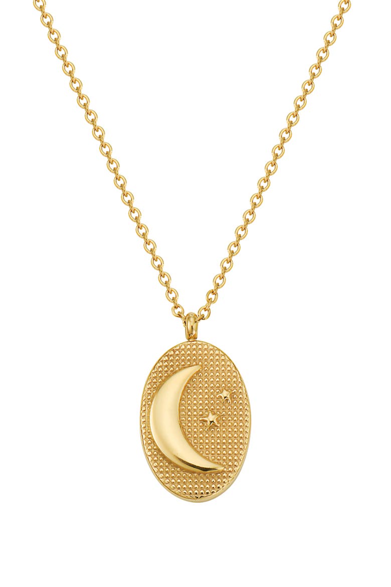 Water Resistant Moon Tablet Pendant necklace, Alternate, color, YELLOW