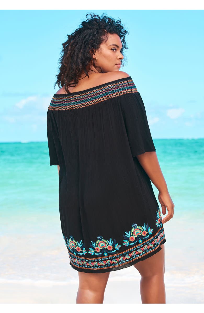 Swim 365 Off-The-Shoulder Cover Up, Alternate, color, White Multi