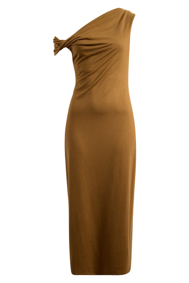 Jamen One Shoulder Knit Dress, Alternate, color, BRONZE