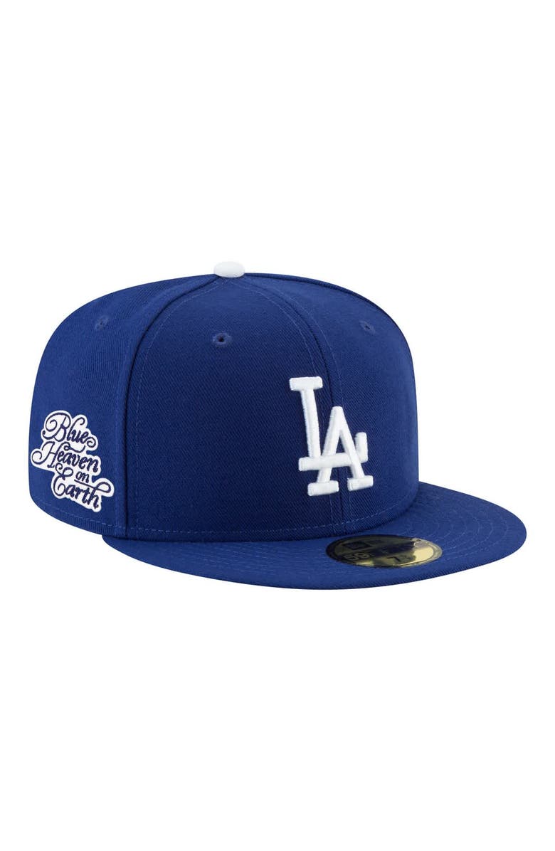 New Era Men's New Era Royal Los Angeles Dodgers Blue Heaven On Earth Script Patch 59FIFTY Fitted Hat, Main, color, Royal