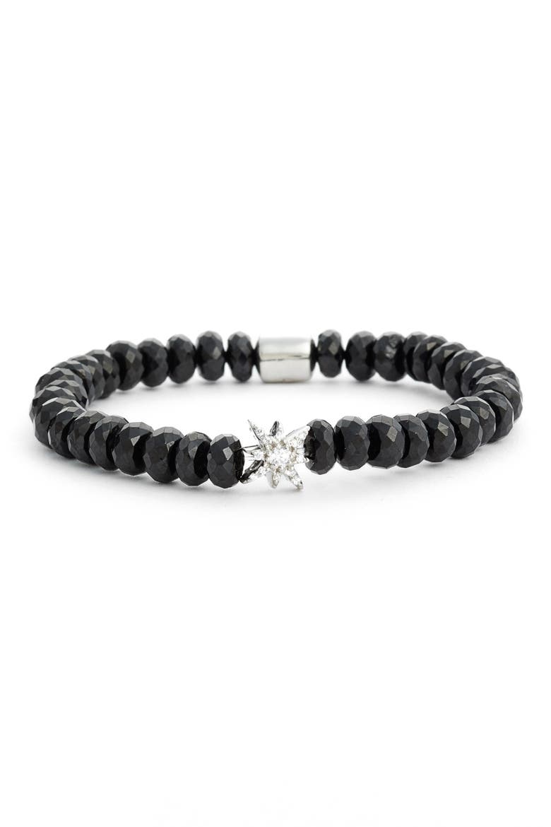 Boheme Stretch Bracelet, Main, color, BLACK/ SILVER