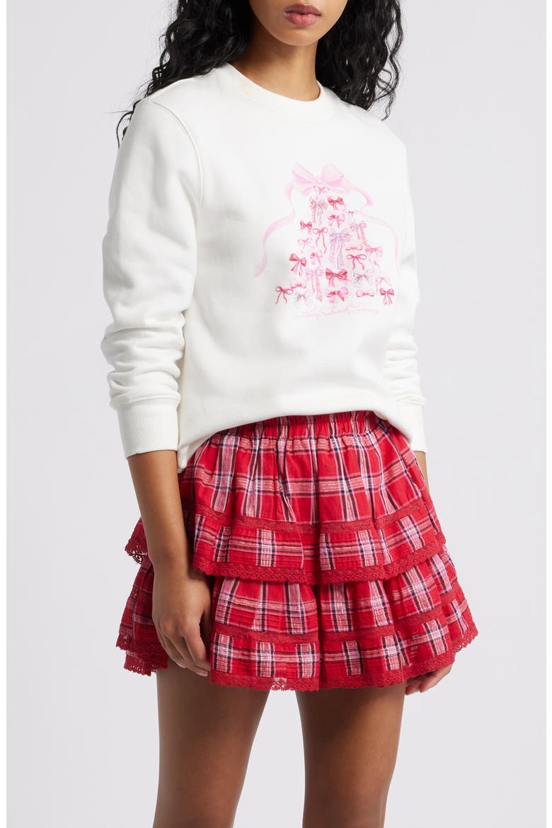 Tiered Ruffle Miniskirt, Main, color, CHERRY JUBILEE
