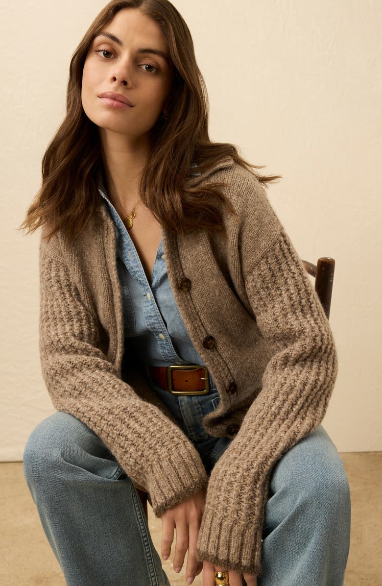 Faherty Lost Trails Alpaca Blend Cardigan, Alternate, color, Oatmeal