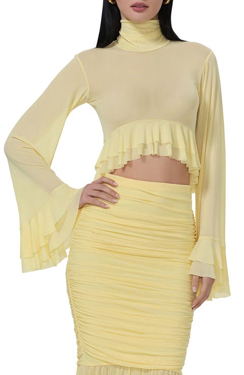 Pru Mesh High-Low Crop Top