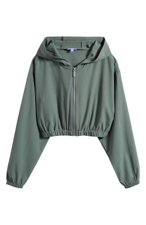 Florence By Mills Front Zip Hooded Crop Track Jacket In Green