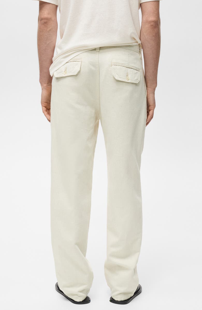 MANGO Relaxed Fit Cotton & Linen Pants, Alternate, color, 