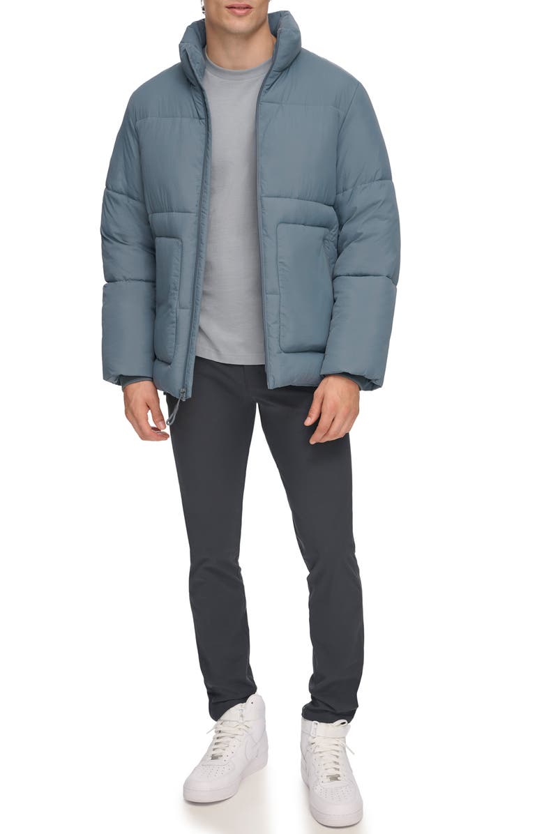 DKNY Zip Front Jacket, Alternate, color, Blue