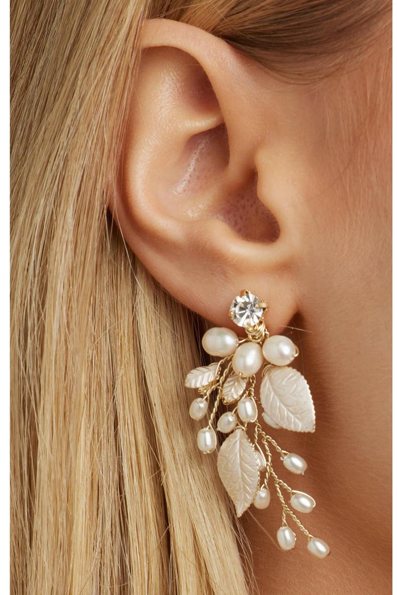 Ryann Freshwater Pearl Drop Earrings, Alternate, color, Gold