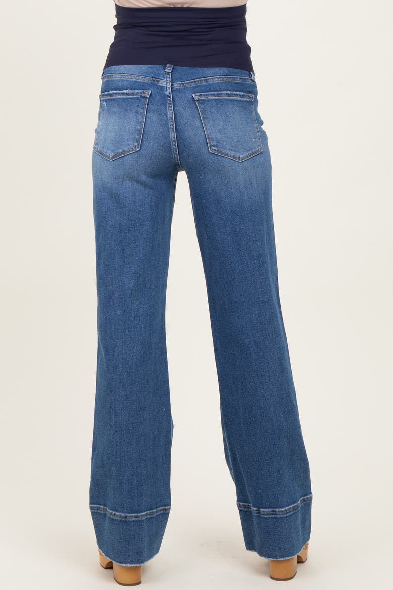 Trouser Hem Wide Flare Maternity Jeans, Alternate, color, Blue