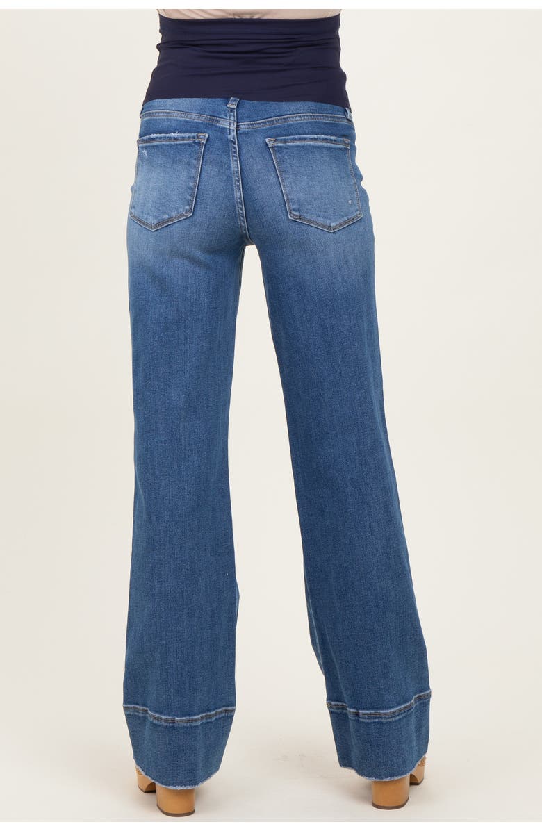 PinkBlush Trouser Hem Wide Flare Maternity Jeans, Alternate, color, Blue