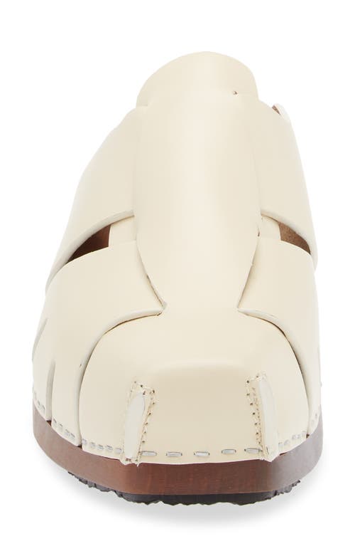 Hereu Licia Cutout Leather Loafer Clogs In Custard