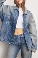 Good American Coated Oversize Denim Jacket
