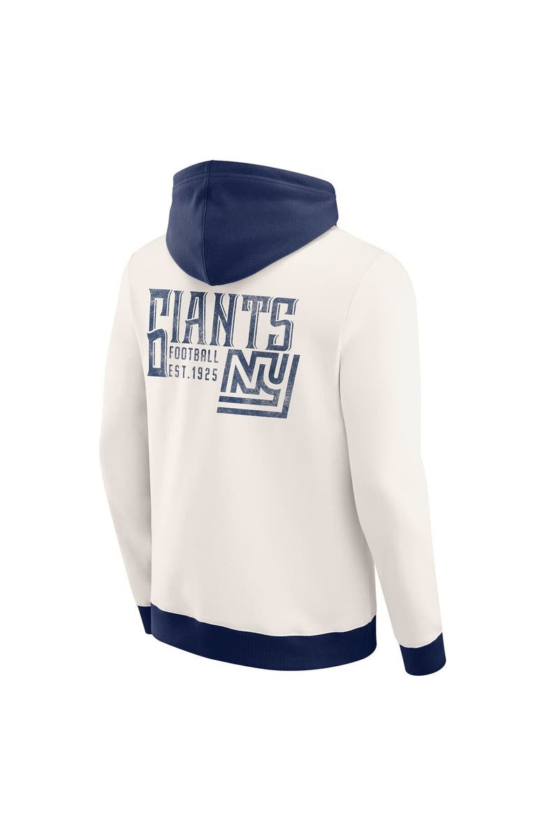 Darius Rucker Collection by Fanatics Men's Darius Rucker Collection by Fanatics Cream New York Giants Distressed Graphics Full-Zip Hoodie, Alternate, color, Cream