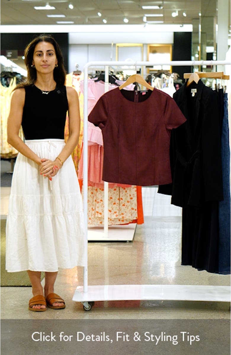 Cap Sleeve Faux Suede Top, sales video thumbnail