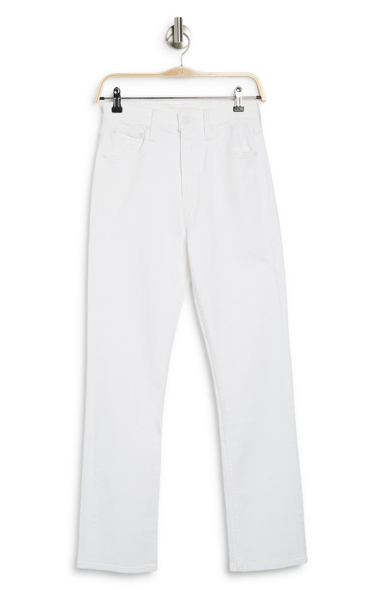 MOTHER High Waist Rider Skimp White Denim Jeans, Alternate, color, 