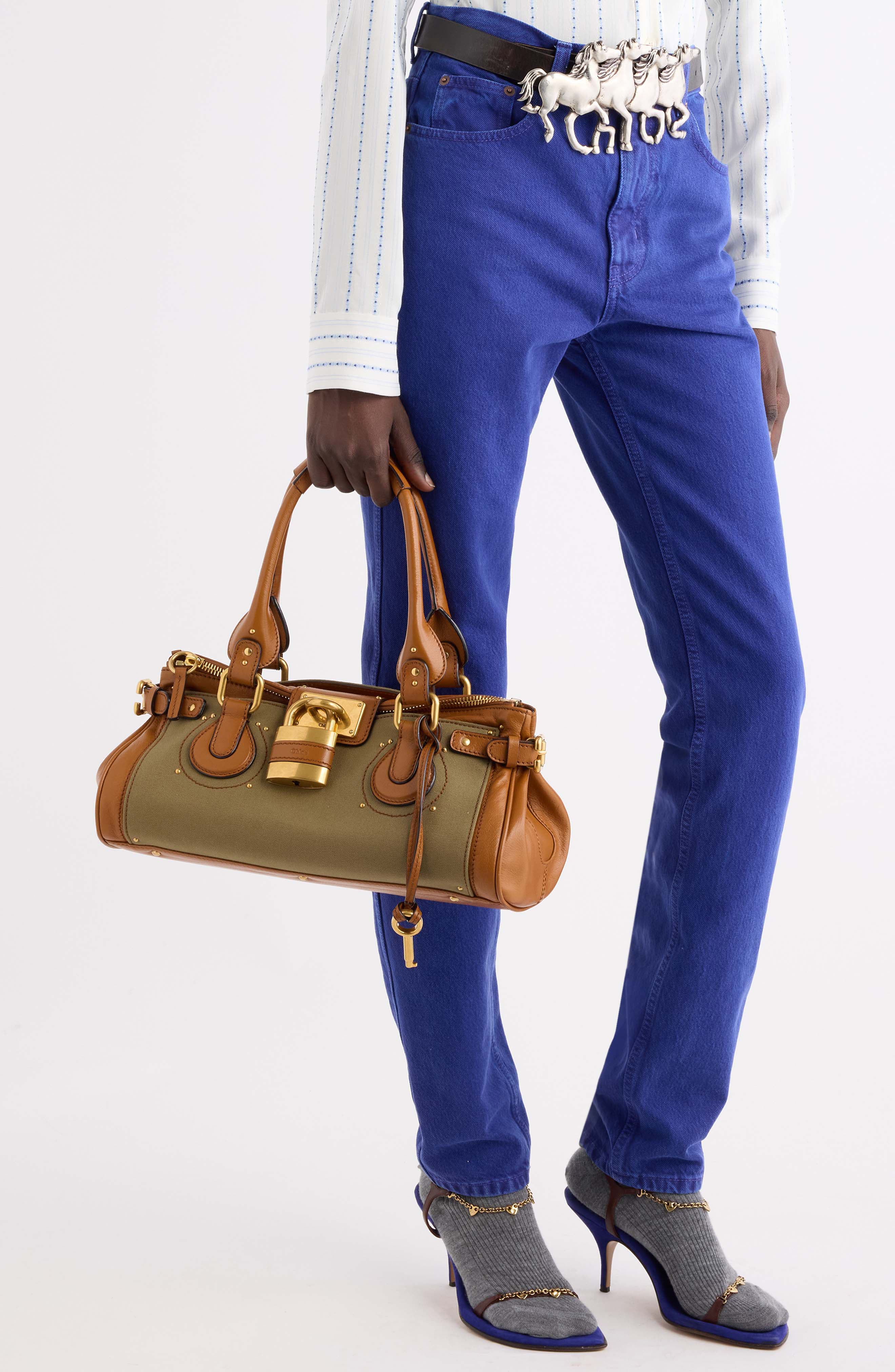 Paddington Leather Trim Canvas Satchel, Alternate, color, CLAY BROWN