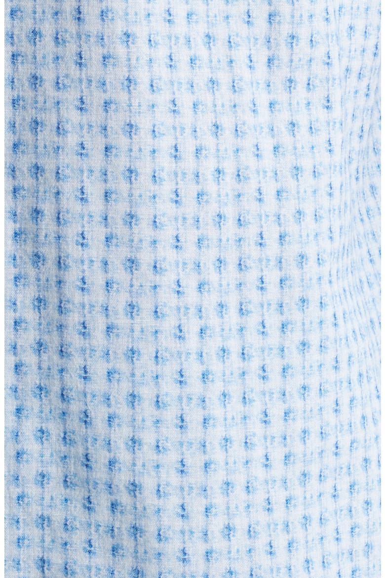 Illusion Print Short Sleeve Cotton Button-Down Shirt, Alternate, color, BLUE
