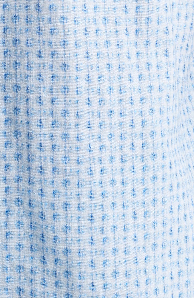 Johnston & Murphy Illusion Print Short Sleeve Cotton Button-Down Shirt, Alternate, color, Blue