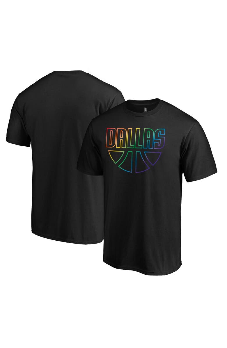 FANATICS Men's Fanatics Branded Black Dallas Mavericks Team Pride Wordmark T-Shirt, Main, color, Black