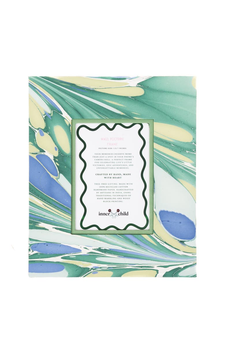 Inner Child Hand-Marbled Large Wall Picture Frame - 5x7, Alternate, color, Green