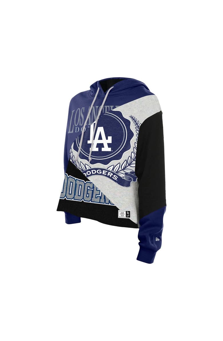 New Era Women's New Era Los Angeles Dodgers Upcycled Color Block Cropped Boxy Hoodie, Alternate, color,