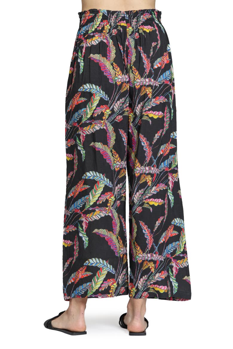 Print Tie Waist Crop Wide Leg Pants, Alternate, color, BLACK MULTI