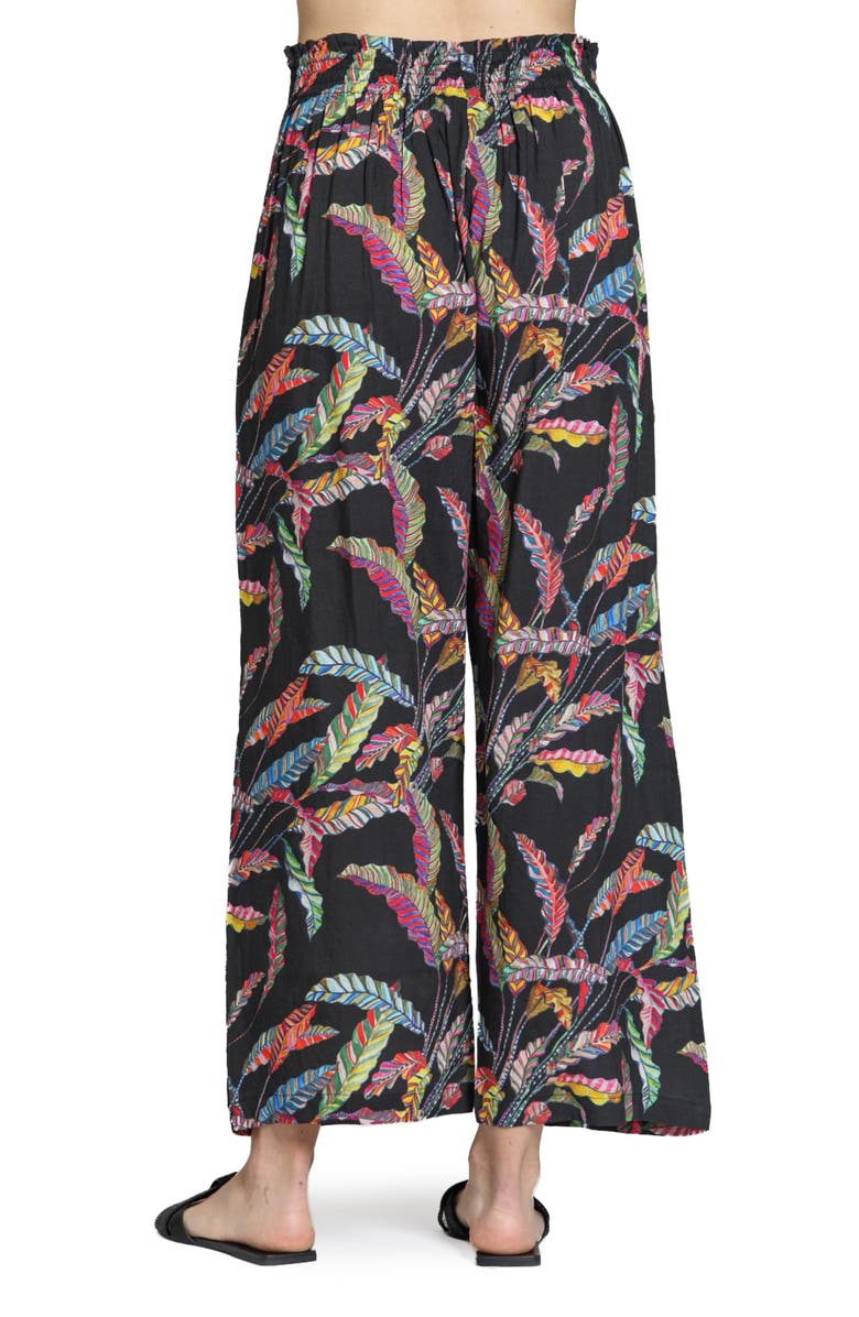 APNY Print Tie Waist Crop Wide Leg Pants, Alternate, color, Black Multi