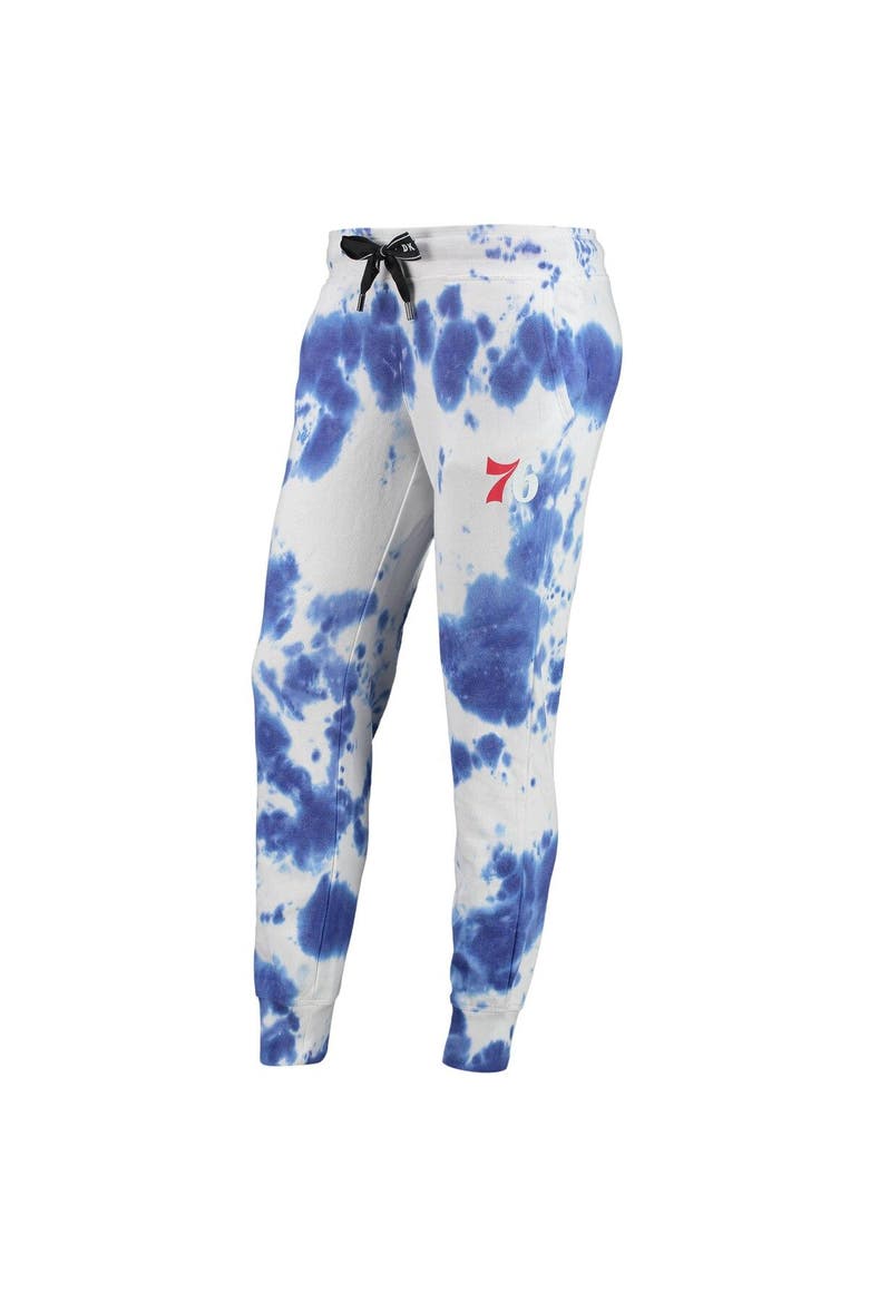 Women's DKNY Sport White/Royal Philadelphia 76ers Melody Tie-Dye Jogger Pants, Alternate, color, White