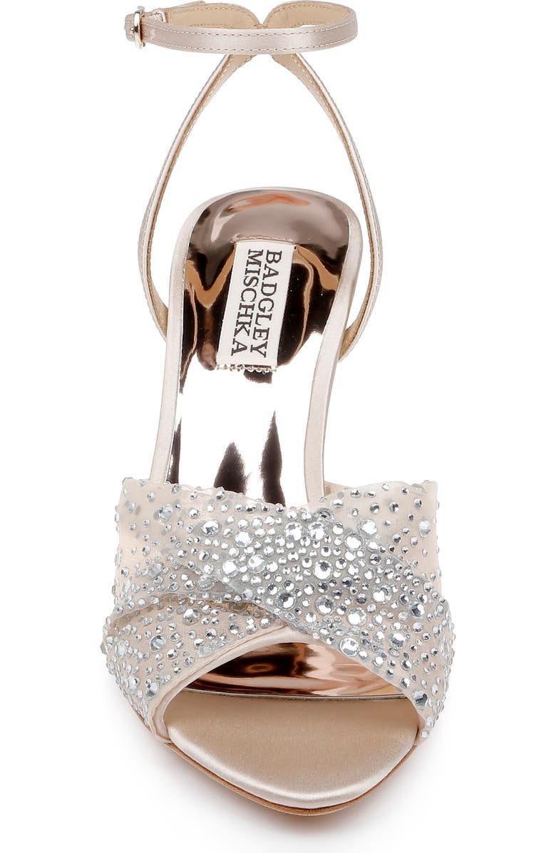 Badgley Mischka Collection Cameryn Embellished Ankle Strap Sandal, Alternate, color, Nude