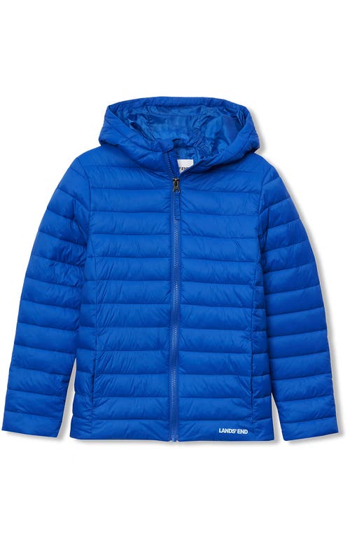 Lands' End Kids Thermoplume Packable Hooded Jacket In Blue