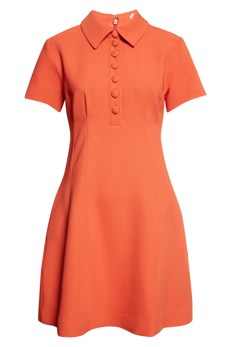 Marlie Short Sleeve Minidress, Alternate, color, CORAL ORANGE