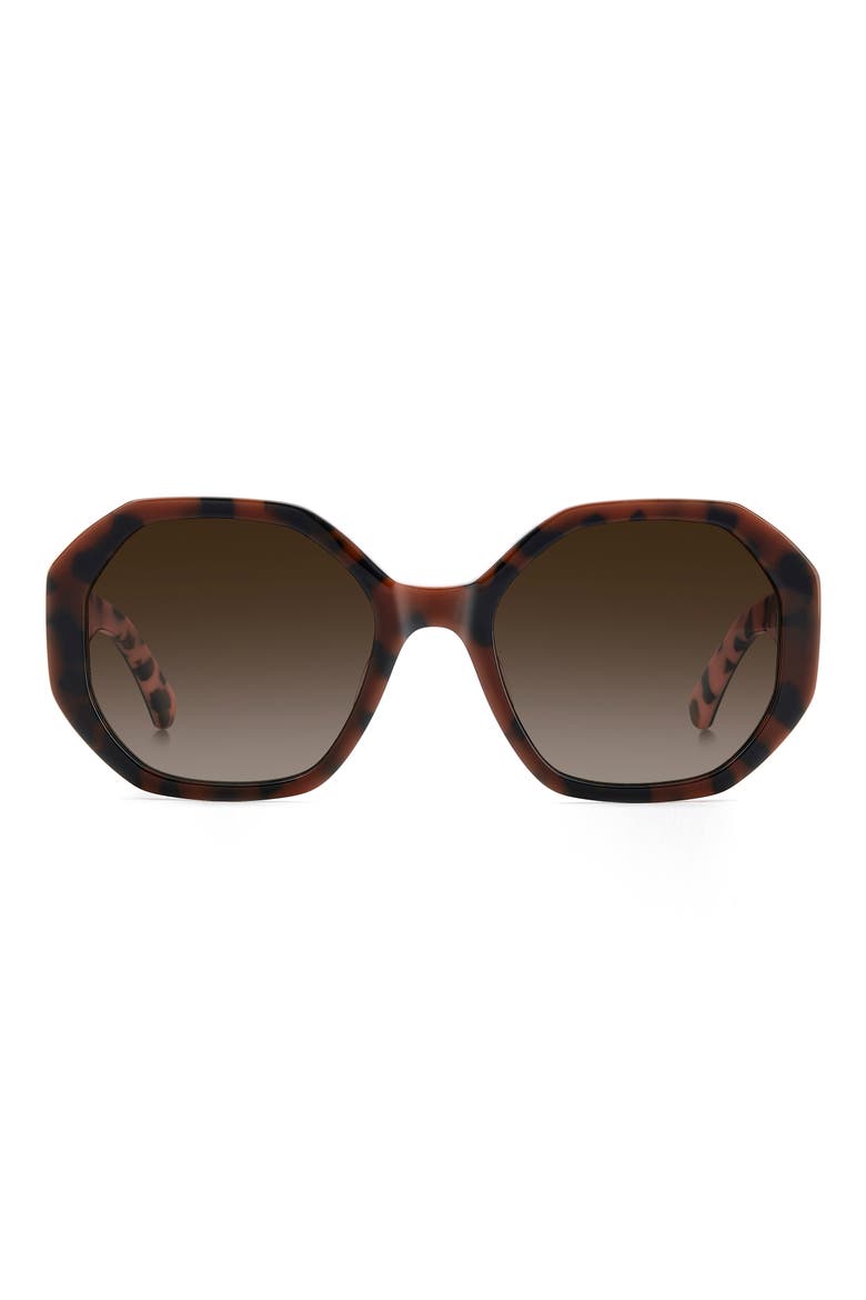 flynnie 54mm geometric sunglasses, Main, color, BROWN PINK HAVANA/ BROWN SF