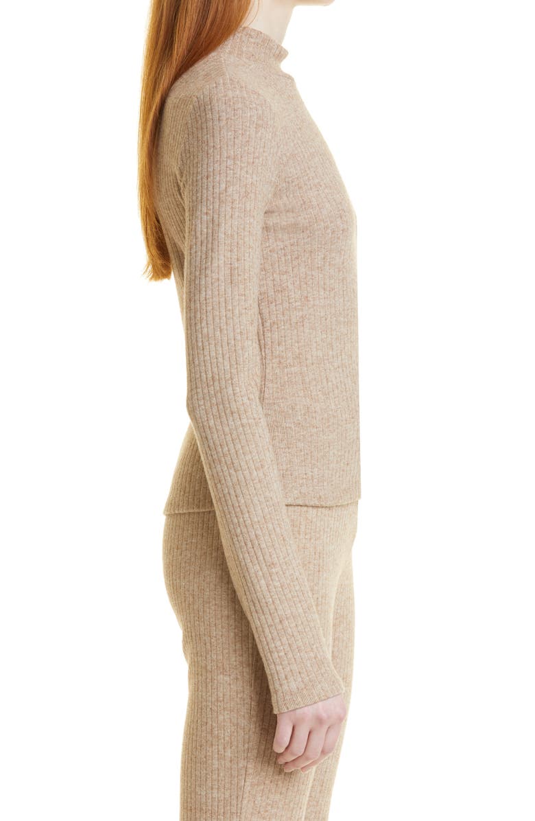 Vince Rib Long Sleeve Mock Neck Sweater, Alternate, color, Wheat