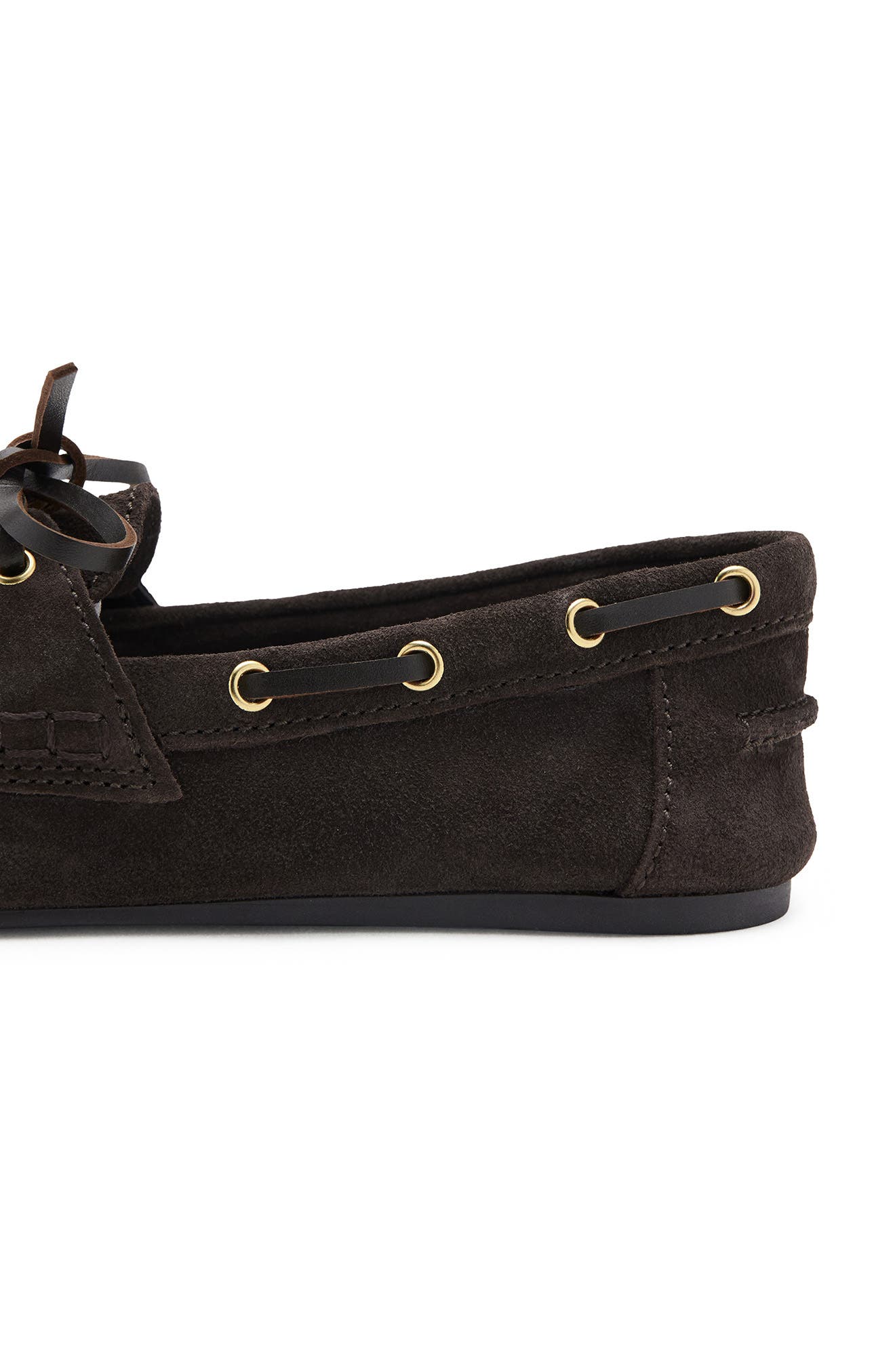 Suede Leather Deck Shoe, Alternate, color, CHOCOLATE